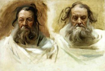 約翰 辛格 薩金特 Study for Two Heads for Boston Mural,The Prophets 約翰 辛格 薩金特 Study for Two Heads for Boston Mural,The Prophets